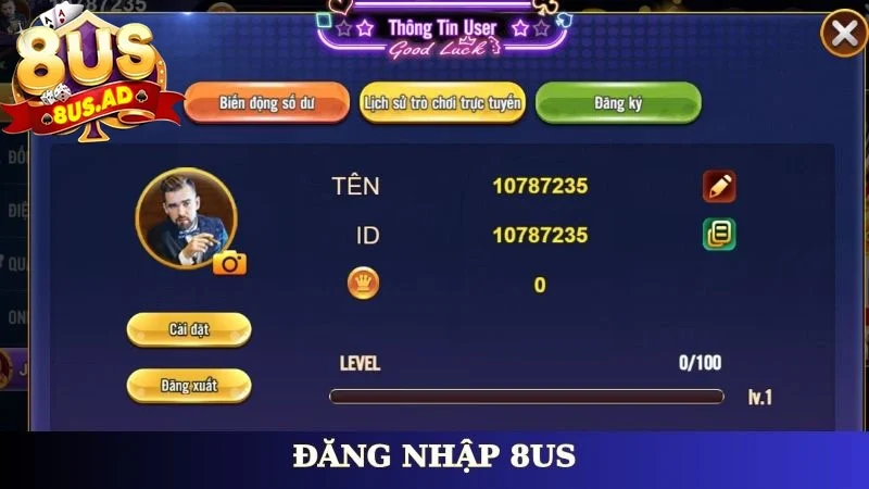 đăng nhập 8us